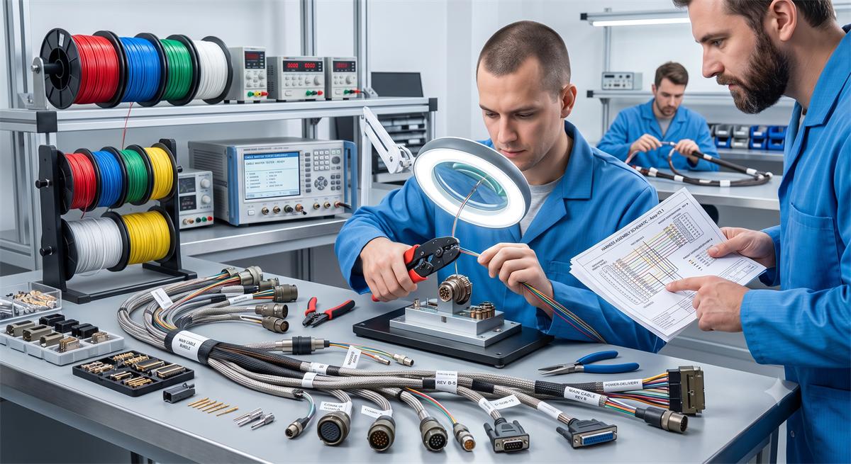 Custom shielded cable and connector assembly