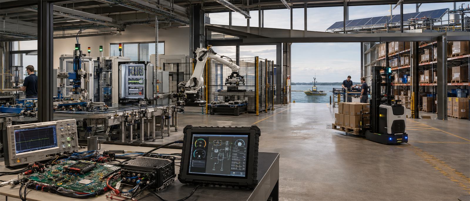 Overview of industries served: manufacturing, robotics, logistics, and energy