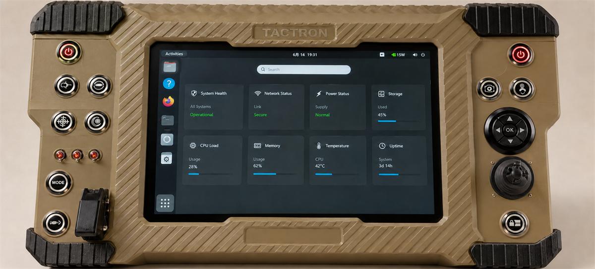 TACTRON rugged operator-control and display terminal, exterior view